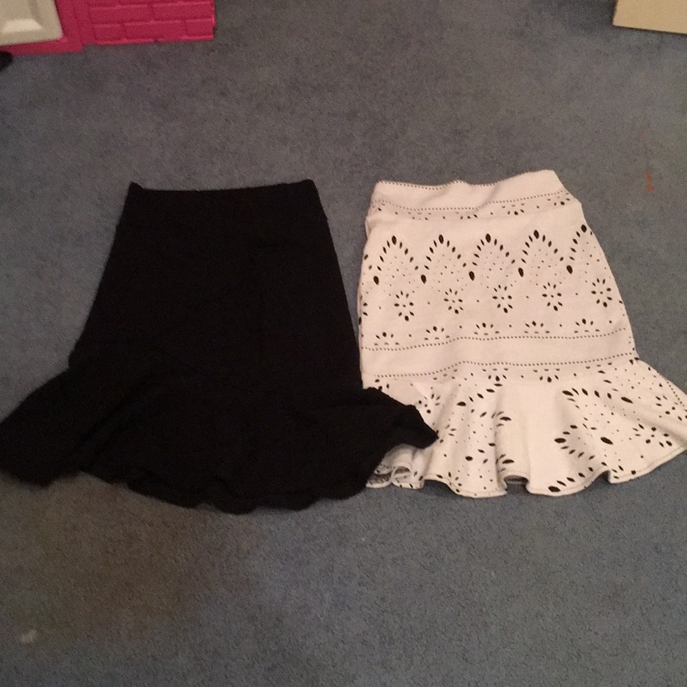 We are selling a black skirt and a white one